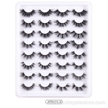 16 pairs wispy lashes natural fluffy false eyelashes